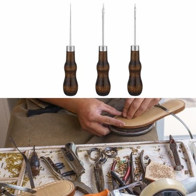 3 Pieces Sewing Awl Multifunctional Portable Nonslip Leather Scratch Awl Tool