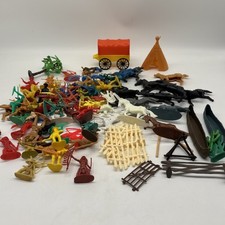 Vintage Wild West Native American  Cowboy Mini Plastic Figures Lot 