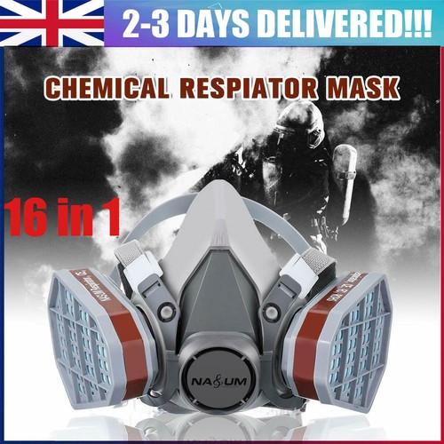 For 6200 Half Face Gas Mask Protective Respirator Painting Spraying Workshop UK