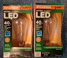 2 Sylvania Indoor Outdoor 40W Soft White Filament Bulbs Standard Base