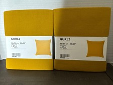 Ikea Gurli Pillow cover Case 20  Set of 2 Yellow Gold Mustard Square Cotton