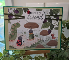 Stampin UP CARD KIT - BUGS HELLO FRIEND Makes 4 - Set 26.244