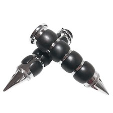 7/8" Universal Motorcycle Hand Grips - Spike Non-Slip Chrome Black Rubber