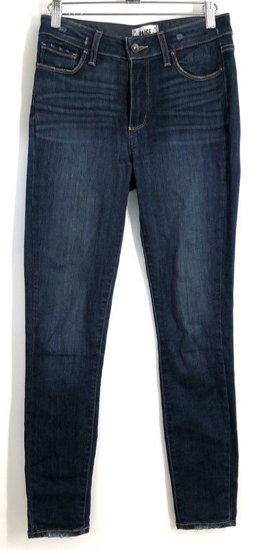 PAIGE Women's Hoxton Ankle High Rise Skinny Jeans Dark Blue Wash Sz 26
