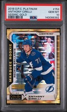 Anthony Cirelli Seismic Gold /50 PSA 10 Marquee Rookie 2018-19 OPC Platinum 154
