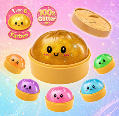 glitzer slime dumpling kinder squishies sensorik spielzeug 6 farben überraschung