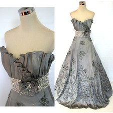 NWT PAPARAZZI by MORI LEE 8710 SILVER $422 Evening Gown 2