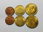 Type Set of 3x Unc 2500 (1957) Coins of Thailand - 5, 10 and 25 Satang - Rama Ix