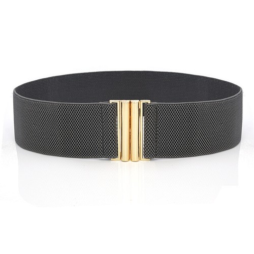 Womens Elastic Wide Waist Belt Buckle Wide Stretch Corset Cinch Dress Waistband - Picture 42 of 75