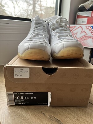 Size 10 Nike Air Foamposites One White Out - Original box NWT Nike Comme des Garcons Air Foamposite One SP CDG White  main image 3
