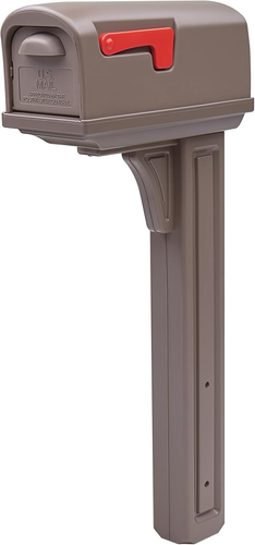 Architectural Mailboxes Classic Plastic Mailbox and Post Kit, GCL100MAM, Mocha - Picture 10 of 12