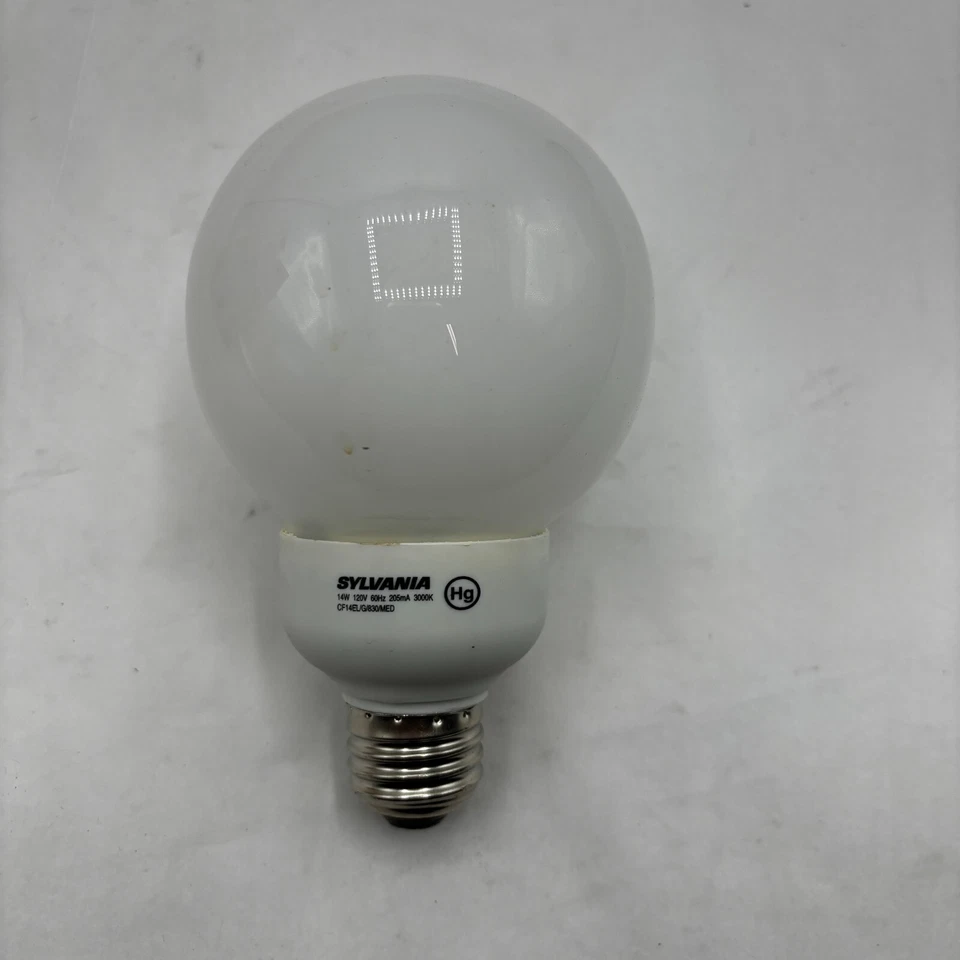 SYLVANIA SOFT WHITE GLOBE 60 29195 LIGHT LAMP BULB CF14EL/G/830/MED 14W - Image 4 of 4
