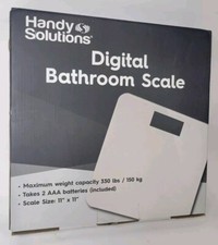 Handy Solutions 12245 LCD Digital Bathroom Scale with Tempered Glass Platform
