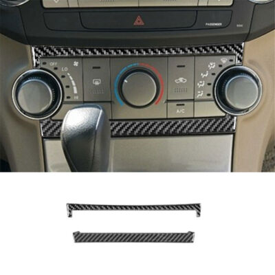 Carbon Fiber Interior Climate Control Frame Cover Trim For Toyota Highlander