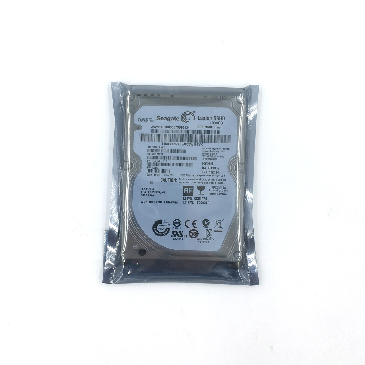 Seagate 1TB SSHD SATA ⁄ ST1000LM014 com: Laptop 64MB 5400RPM 9,5MM 