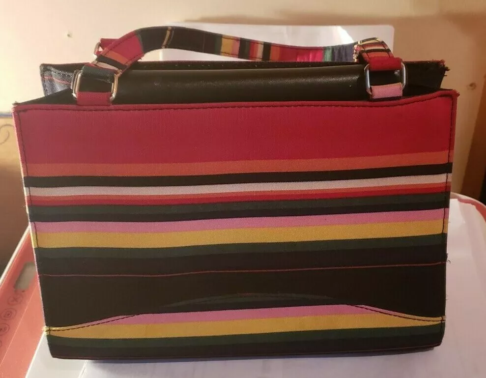 Coach Hampton Stripes Vachetta Handbag in Multi Color Stripe Canvas Satchel  Bag