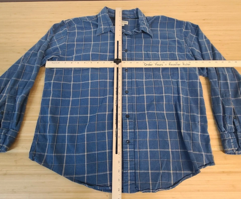 St. John's Bay Dress Shirt Mens Size XL Blue Multicolor Plaid Long Sleeve - Image 4 of 4