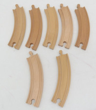 Reversable Curved Wooden Train Track 6 3/4" Lot of 7 Pieces   TF