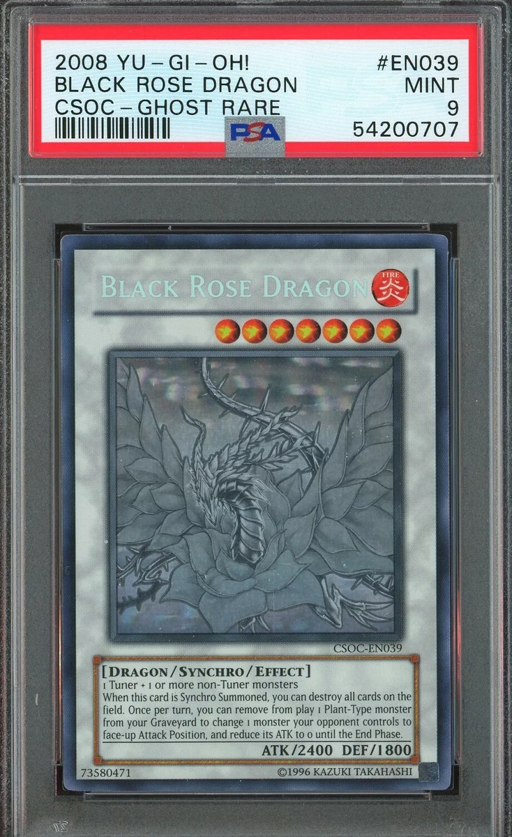 Yugioh GHOST RARE Black Rose Dragon CSOC-EN039 Graded PSA 9 MINT