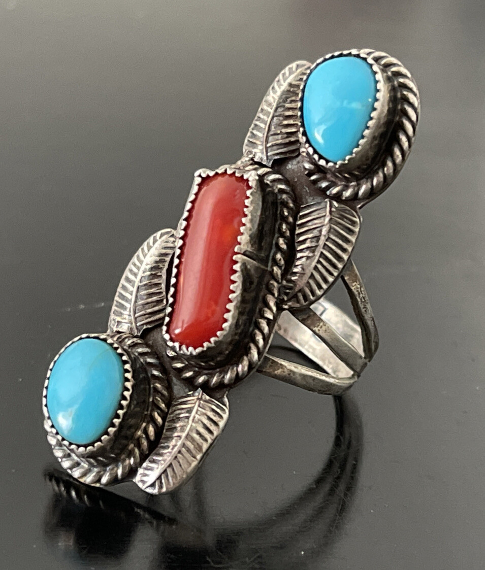 NAVAJO RING sterling silver 18号 Incredible Vintage Native American Navajo Sterling Silver
