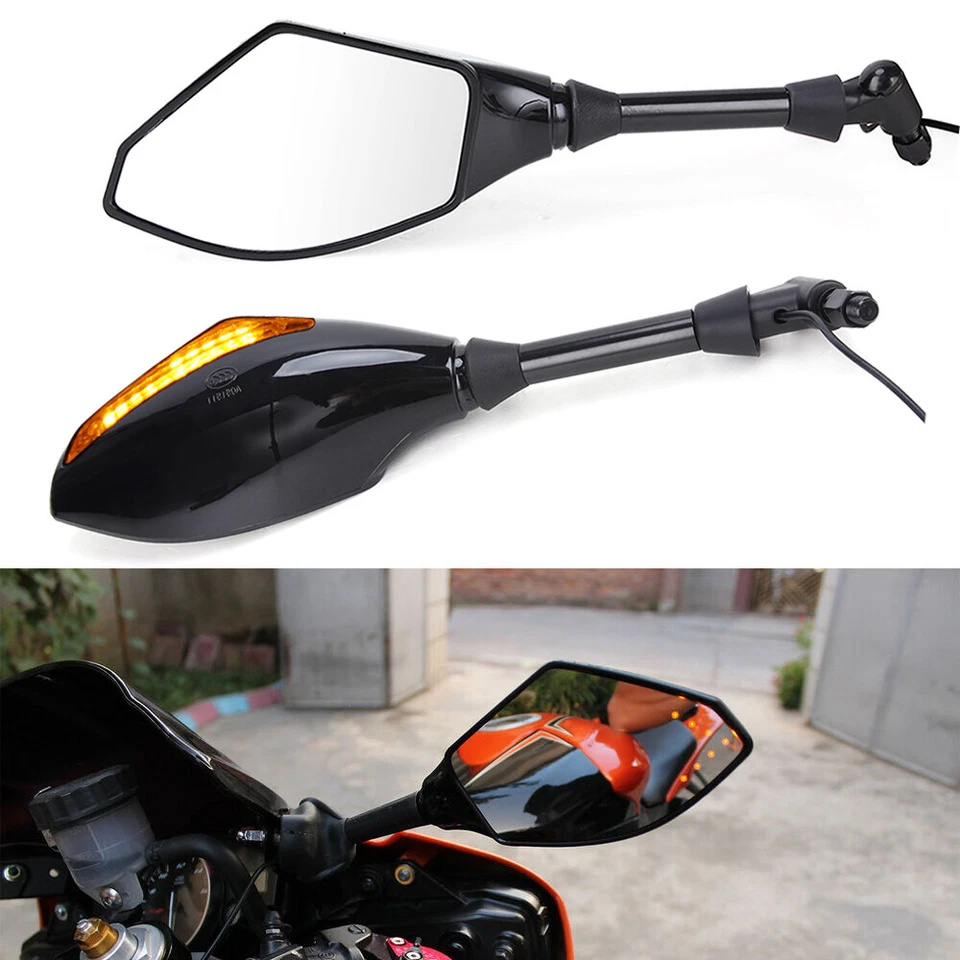 Espejos retrovisores laterales para moto con señal de giro de flecha para Suzuki GSX 600F 97R Foto 2 de 4