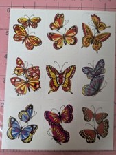 Vintage Eureka Stickers Butterfly Butterflies 1 sheet