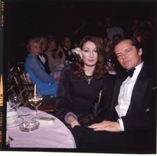 Jack Nicholson Anjelica Huston 1970s Hollywood Event Original 2 1/4 Transparency