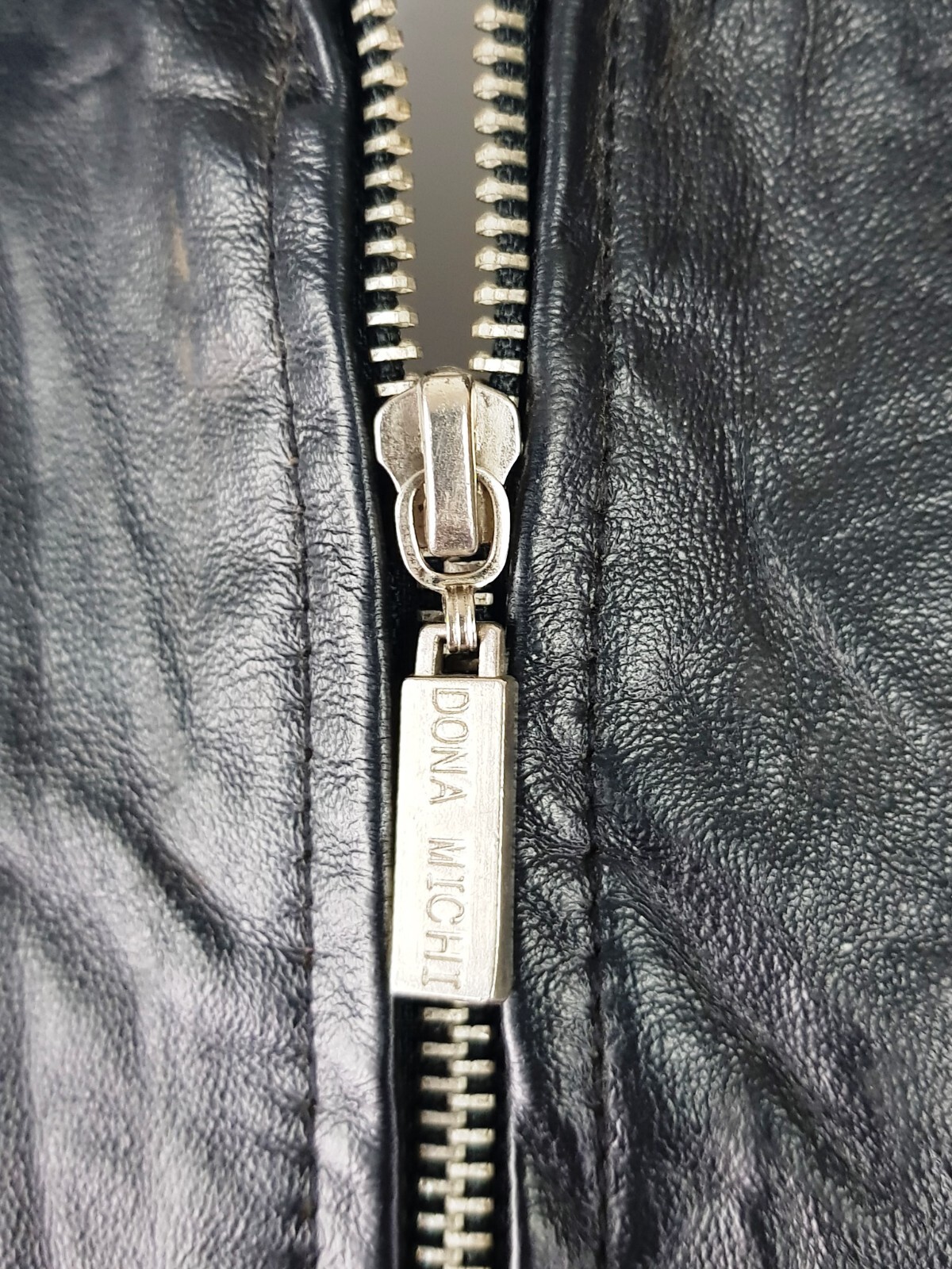 DONA MICHI ITALY Womans Black ZIPPED LEATHER JACKET Biker Short - M - RRP £195 image 5