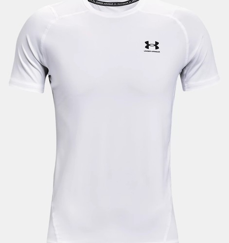 Under Armour HeatGear Men's Fitted Short Sleeve Baselayer Size XL White - Picture 2 of 6