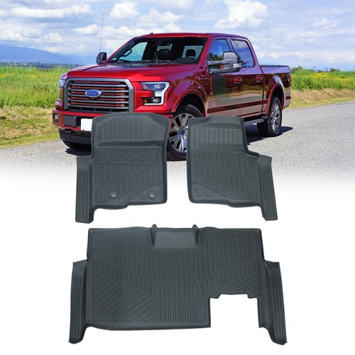 Fit 2009-2014 Ford F-150 F150 Super Crew Cab 3D All Weather Floor Mats Liners