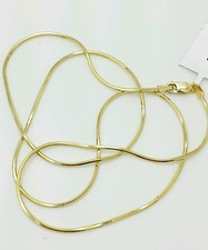 14k Solid Yellow Gold High Polish Snake Necklace Chain 20" 1.0mm