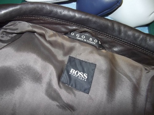 BOSS HUGO BOSS - LAMBSKIN - COFFEE BROWN - NO SIZE LABEL / XL - BLEMISH - Picture 9 of 12