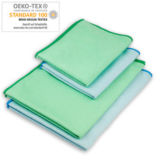 ELEXACLEAN Mikrofaser Fenstertuch streifenfrei (4 St&uuml;ck, 60x40 cm & 40x30 cm)
