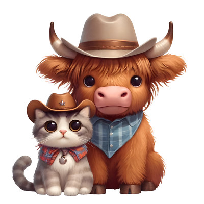 XXL 18X18 Car Sticker Baby Highland Cow Vinyl Decal