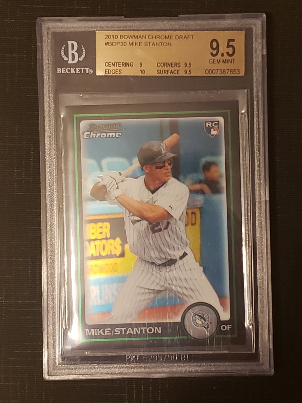 2010 MIKE GIANCARLO STANTON BOWMAN CHROME RC #BDP30 BGS 9.5 GEM MINT w/ 10