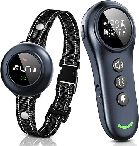 2-in-1 Dog Shock Collar & Dog Bark Collar - Smart Anti Barking Dog Training C...