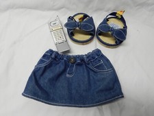 Build A Bear Denim Shoes Sandals Bow Skirt Cell phone