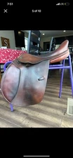 17.5” Beval Close Contact Jumping Saddle Brown Leather EXCELLENT CONDITION 