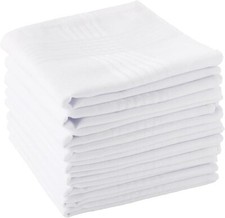 tScotamalone Men'S Handkerchiefs 100 Soft Cotton White Hankie Hankerchieves