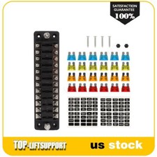 ATC ATO 12 Way Fuse Block Box Holder Blade W/ 24PCS Free Fuses For Marine Car