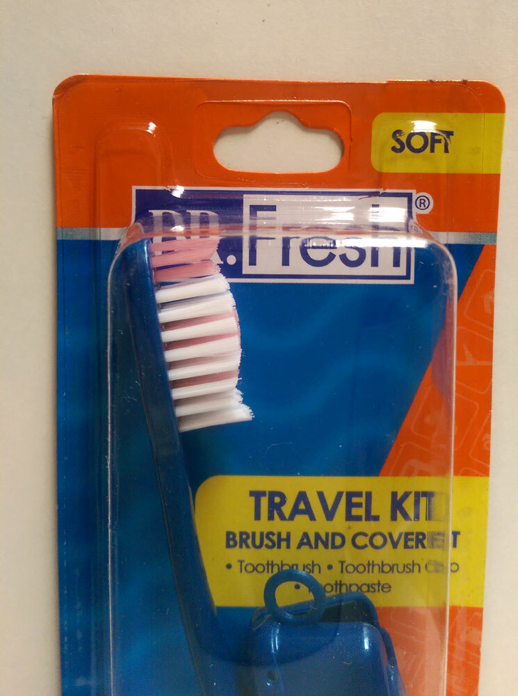 Dr. Fresh 4Pack Oral Care Dental Travel Toothbrushes Kit Toothbrush