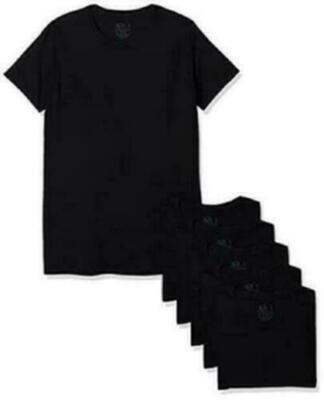 Fruit of the Loom Men's Stay Tucked Crew T-Shirt, Classic Fit-Black - Main Image