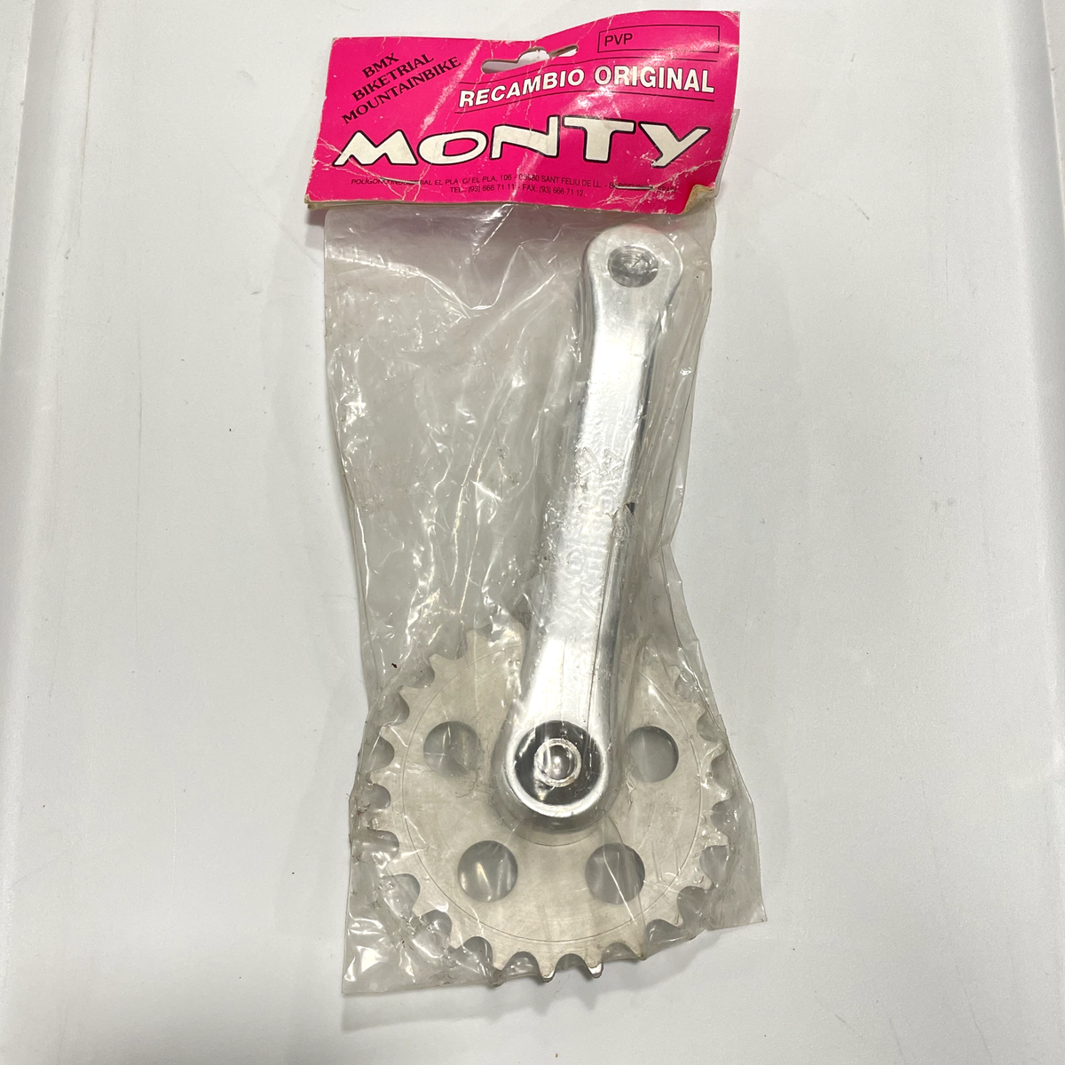 NOS Monty Trial Bike Trailsin Crank Set Arm Drive Right 24t Silver