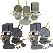 17Pcs kitchen Induction Cookware Set Granite Non Stick Saucepans Pots &Pans Set