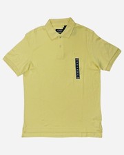 CHAPS Natural Stretch Light Polo Shirt in SOFT YELLOW in Size MEDIUM NWT 