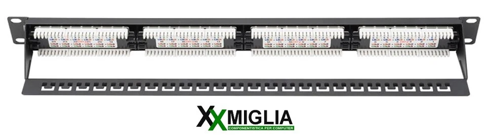 Pannello Patch 19" 24 Porte NON Schermate RJ45 CAT 5 - Immagine 2 di 3