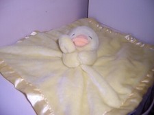 Carters Yellow duck  silky lovey blanket security blanket