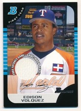 EDISON VOLQUEZ 2005 BOWMAN DRAFT RC ROOKIE FUTURES GAME RELIC JERSEY SP F5