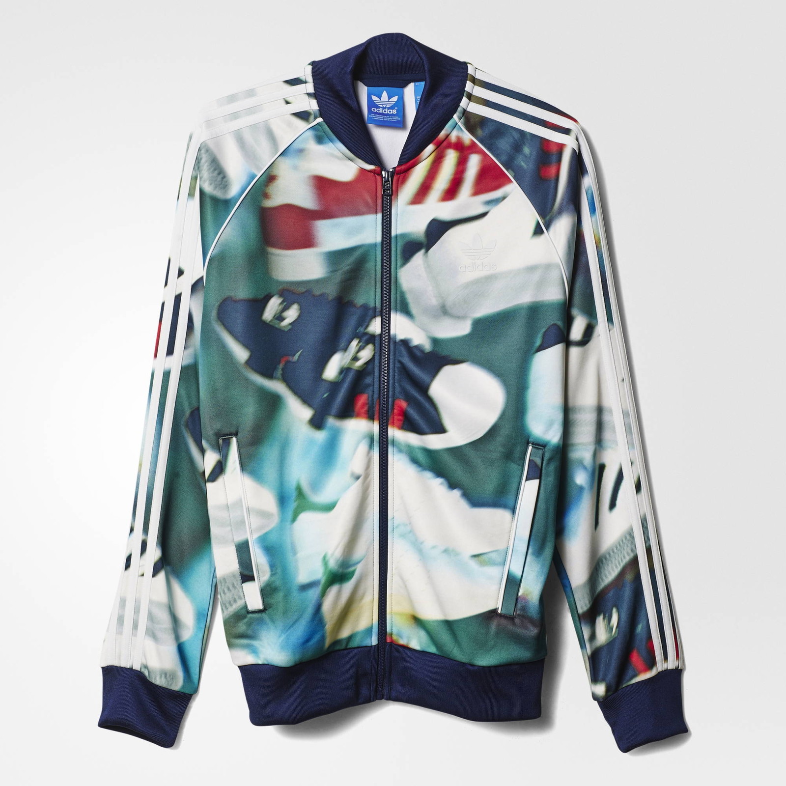 Adidas SHOE CHAOS AOP Track sweat shirt Jacket superstar top firebird Mens sz XL image 2