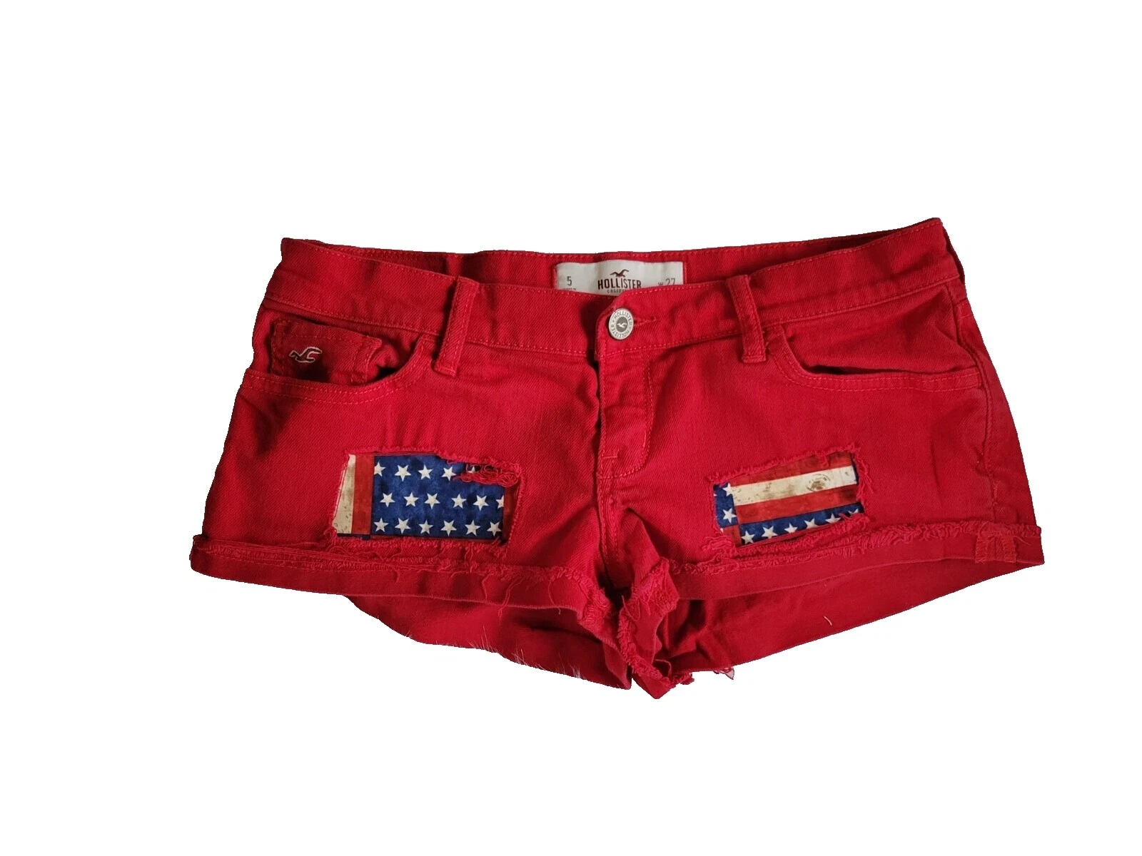 Pantalones cortos a rayas de algodón Hollister para Mujeres